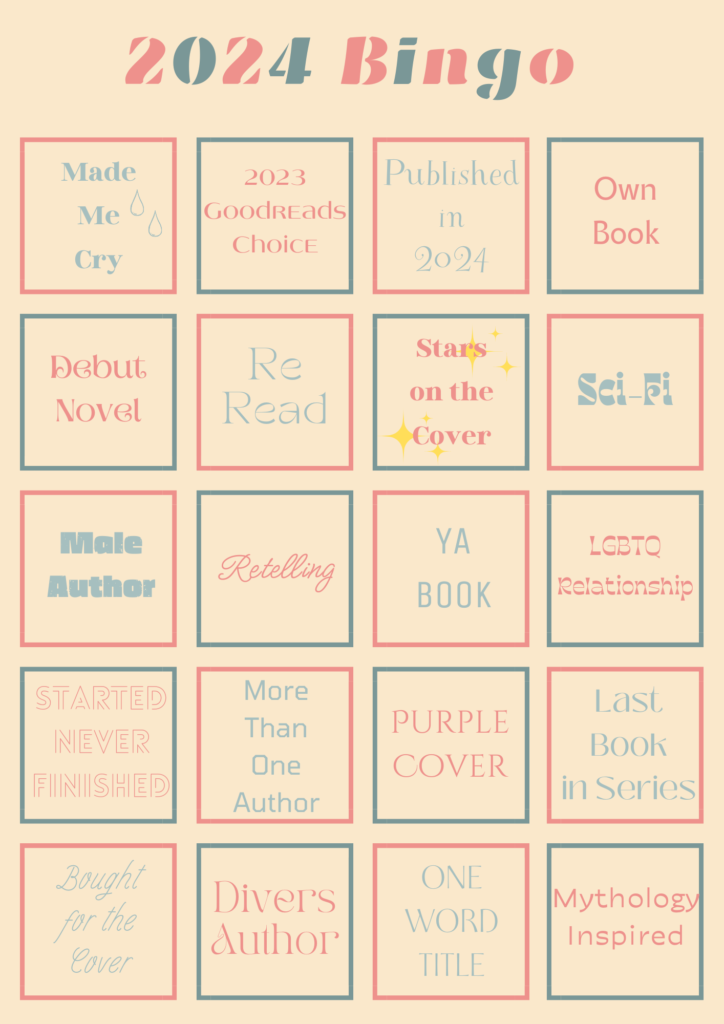 Reading bingo for 2024 